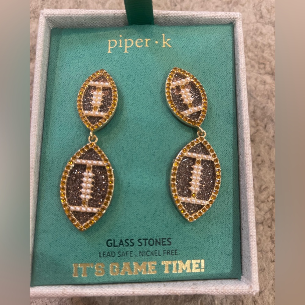 Piper K Football Earrings Super Bowl